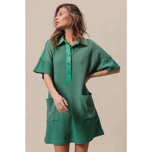 BiBi Dresses & Skirts - BiBi Dip Dye Mineral Washed Knit Dress